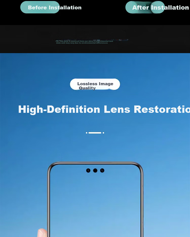 ESCASE [Two-Pack] Lens Protector for Huawei Mate70Pro, HUAWEI Mate70 Pro+ Full Coverage Rear Camera Protection, Wear-Resistant, Scratch-Proof, Glass Full Coverage, Transparent 5