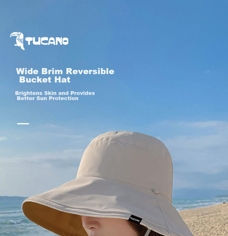 TUCANO Women's Summer Sun Protection Hat Wide Brim Outdoor UV Protection Foldable Reversible Fisherman Hat 1