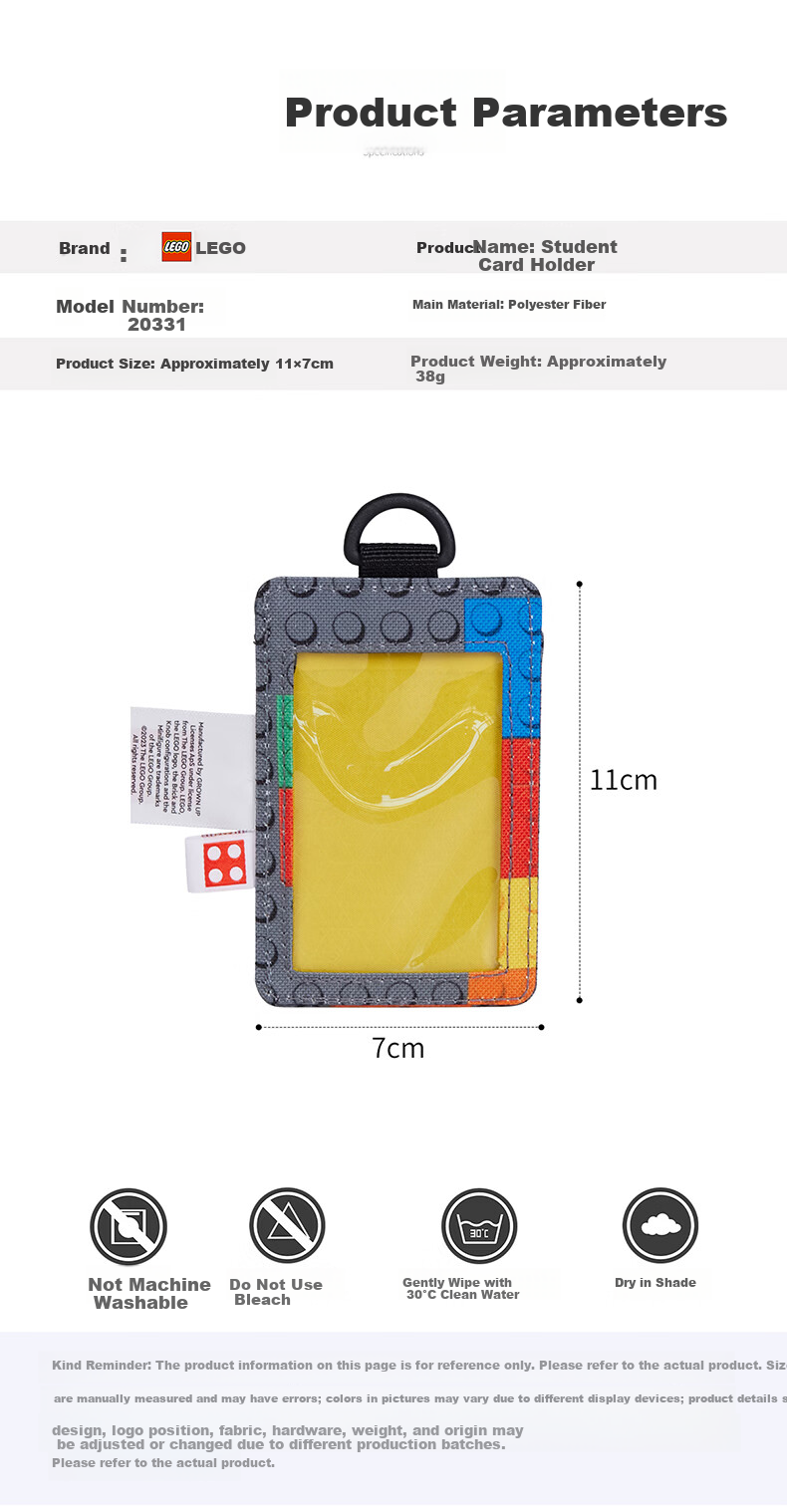LEGO Card Holder Student Children's Bus Card Case Campus Meal Card Access Card with Lanyard Badge Ninjago Kai Black Red 20331 6