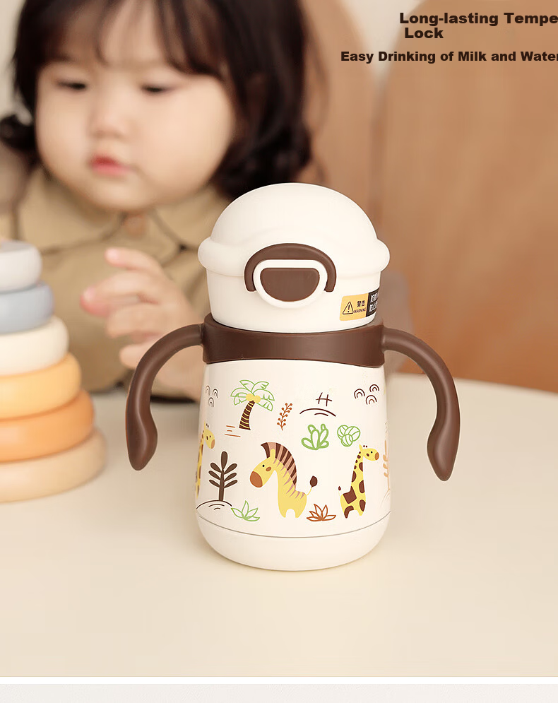 NEVS Kids Insulated Bottle 316 Stainless Steel Baby Training Straw Cup Baby Water Bottle Direct Drinking Milk Bottle - Naige Mi 8