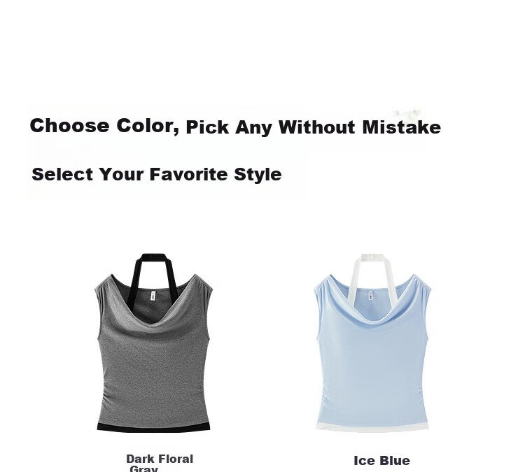 Semir Women's Summer Short Halter Neck Slim Fit Fake Two-Piece T-Shirt 2026 Stylish Sexy Top 109326100041 13