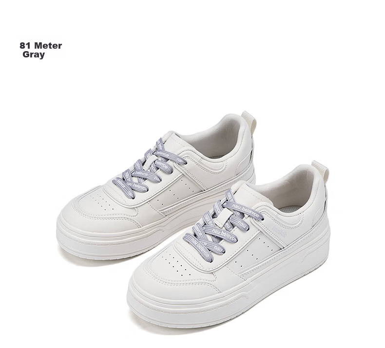 Hotwind Thick Sole White Sneakers Women's 2026 Spring New Casual Height-Increasing Simple Skate Shoes 4