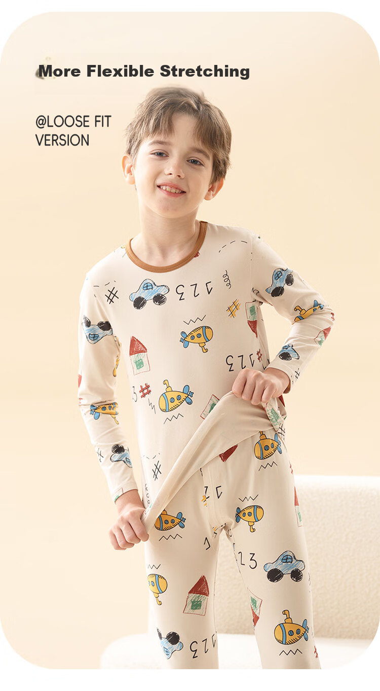 Urban Beauty Children's Thermal Underwear Boys Pure Cotton Autumn Clothes Autumn Pants Big Kids Baby Autumn Winter Youth Cotton Pajama Set 11