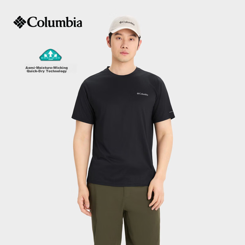 Columbia Men's Moisture-Wicking Quick-Dry Slim Fit Short Sleeve T-Shirt AJ1419 010 S Spring/Summer 2026 Outdoor New Arrival