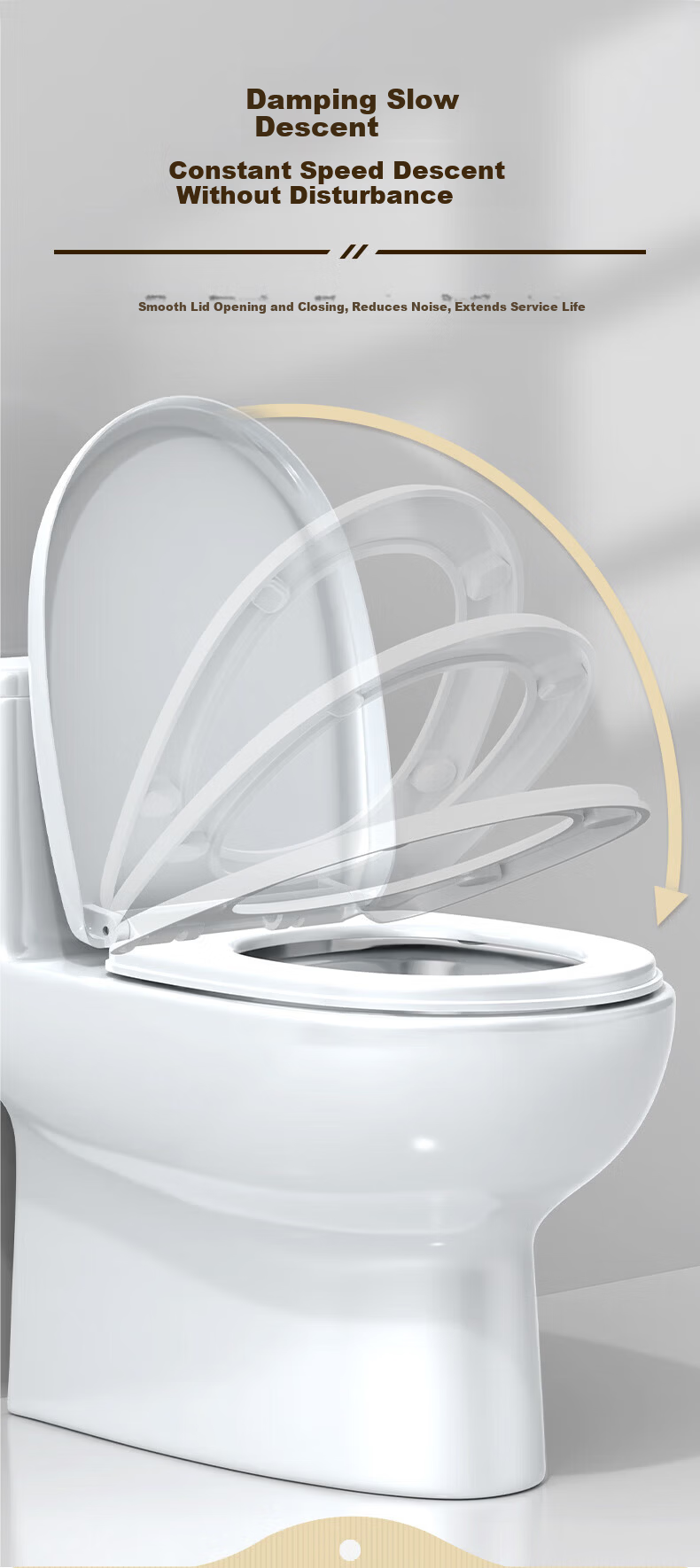 BSITN Slow-Closing Thickened U-Shaped Toilet Seat Cover Universal Old-Style Cushion Ring Accessory Quick-Release Home Use B1111 7