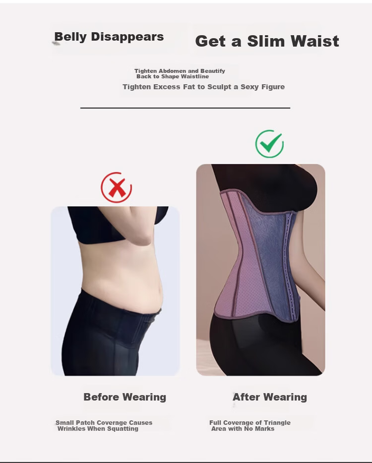 GRACEWELL Strong Abdominal Binder Slimming Summer Thin Waist Trainer for Prolonged Sitting Waist Support Fitness Waist Belt Purple M 4