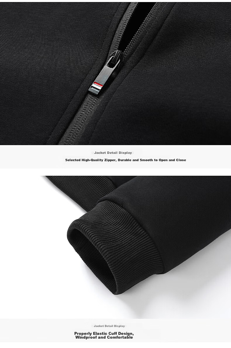 Pierre Cardin Men's Autumn Winter Set Stand Collar Jacket Casual Fleece Lined Thickened Pants Two-Piece Set Dark Blue Straight Fleece Lined 4XL 12