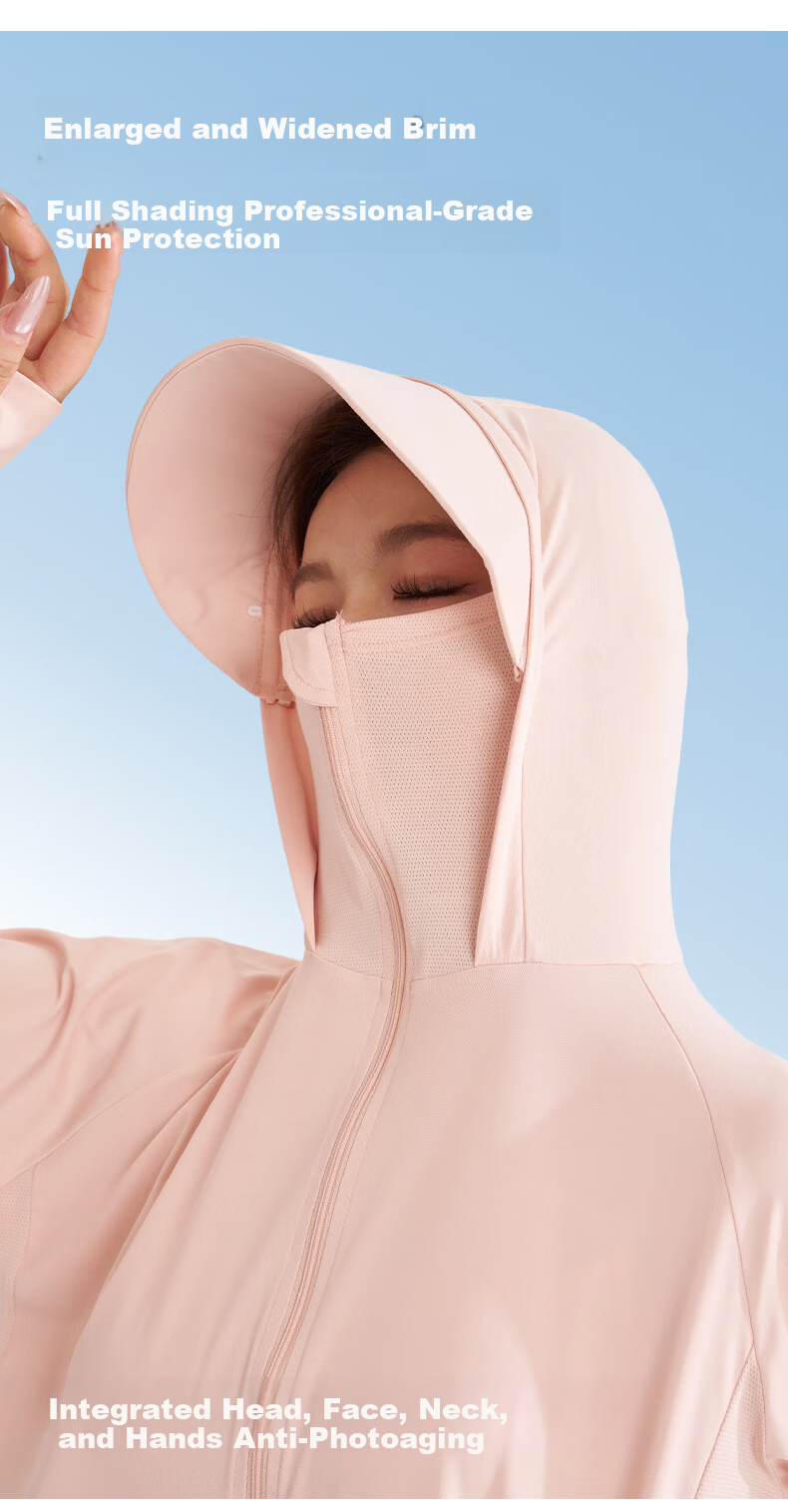 LangSha Women's Sunscreen Jacket Spring Summer Ice Silk Cooling UV Protection Breathable Comfortable Outdoor Skin Jacket 543 10