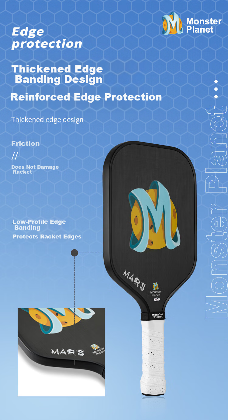 Monsterplanet Monster Planet Pickleball Paddle Set Japanese Imported T700 Matte Carbon Fiber Integrated USAPA Certified 7