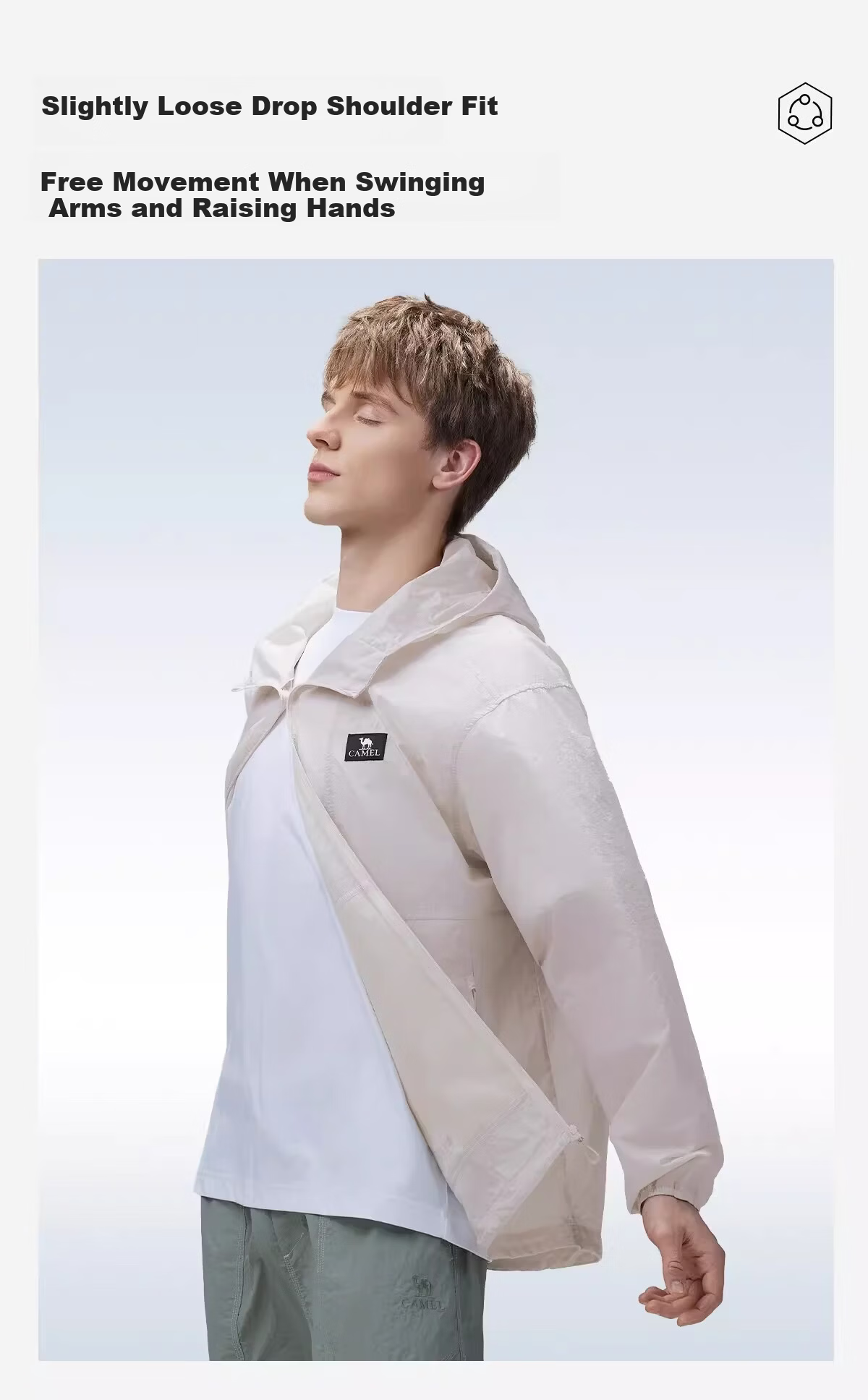 CAMEL Outdoor Sun Protection Jacket 2026 Spring Summer New Cooling Breathable Coat A36BA49026 (Dilraba Dilmurat Style) 7