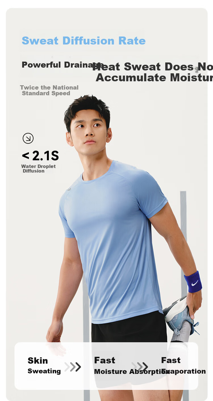 JD Original [100 Ultra-Light Quick-Dry] Sports T-Shirt, Summer Outdoor Running Fitness Short Sleeve for Men, Phantom Green 2.0, 3XL 8