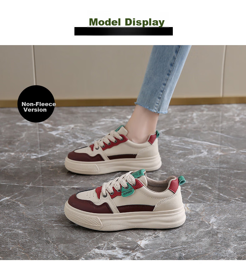 CARTELO Women's Casual Winter Fleece-Lined Sports Shoes Warm Cotton Sneakers for Pregnant Women 1668 Red Size 40 6