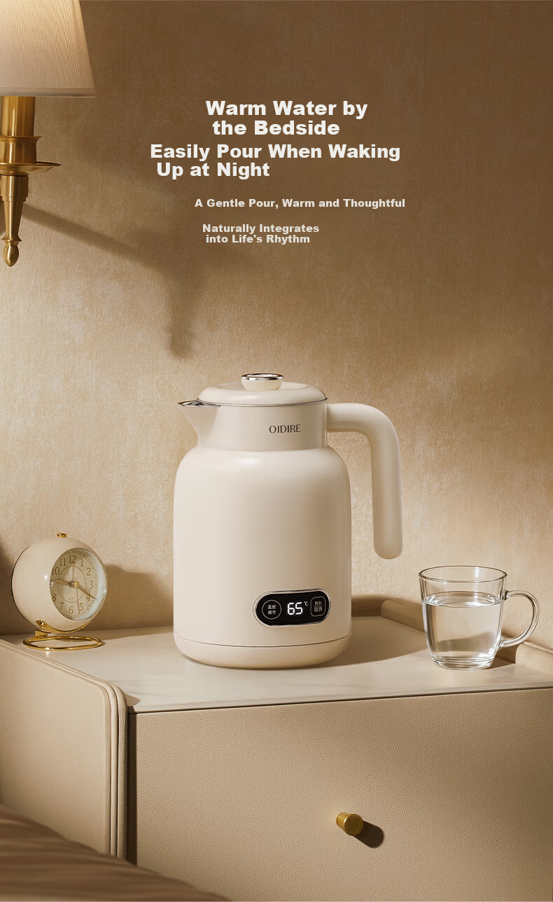 OIDIRE Smart Temperature Control Kettle Electric Water Kettle Multi-Stage Temperature Adjustment 316 Stainless Steel Seamless Inner Liner Insulated Health Kettle 1.2L ODI-DR10 10