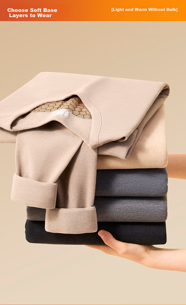 Modal Thermal Underwear for Men 100% Wool Black Gold Heating Patch Fleece Lined Thickened Men's Autumn Shirt and Pants Set 5