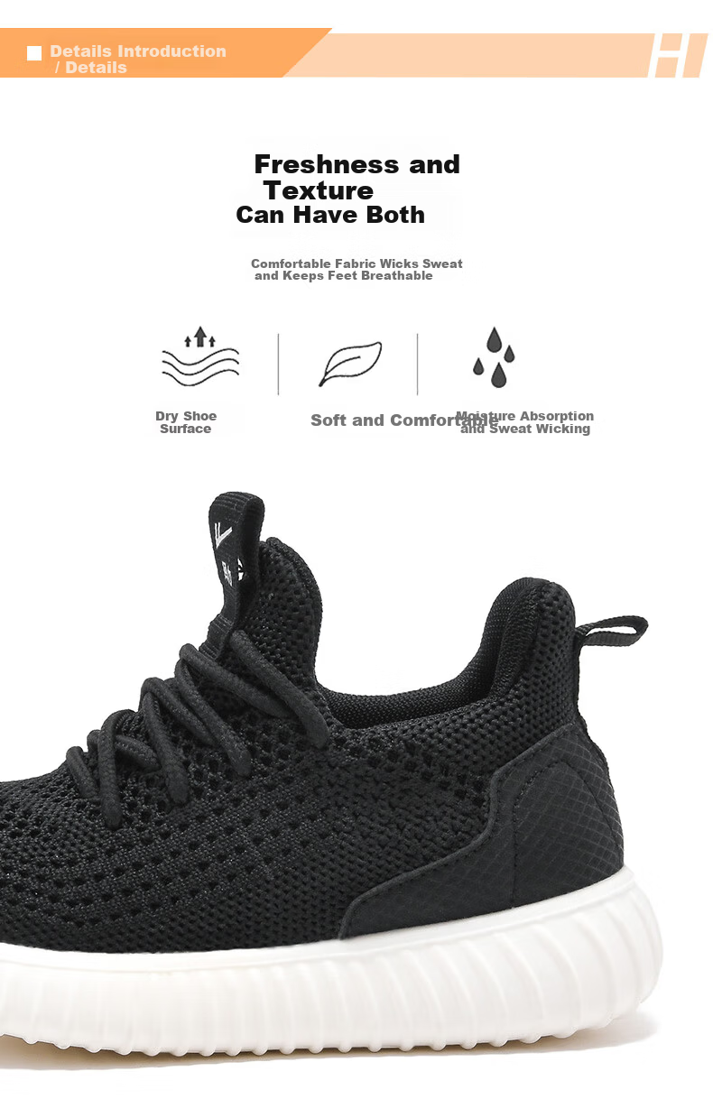 Warrior Kids Flyknit Sports Shoes Breathable Casual Mesh Shoes for Boys and Girls WZJS0062 Black Size 31 5