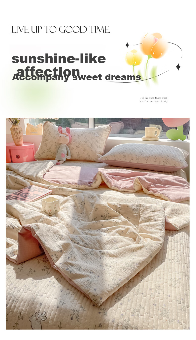 Hengyuanxiang Summer Cooling Quilt A-Class Double-Layer Gauze Quilt 150x200cm Double Air Conditioning Quilt Spring and Autumn Quilt Core Four Seasons Quilt 2