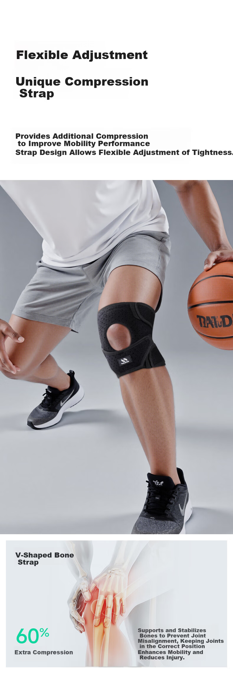 Nailikes Professional Sports Patella Strap Knee Brace for Men - Knee Support for Mountaineering, Running, Jump Rope, Badminton, Meniscus Protection 4