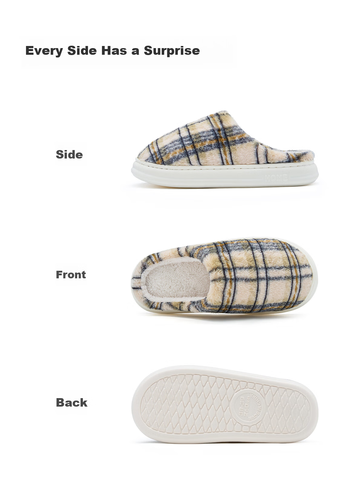 Grace Antibacterial Cotton Slippers Women Autumn Winter 2025 New Indoor Warm Non-slip Thick Sole Plush Slippers Men Couples 21