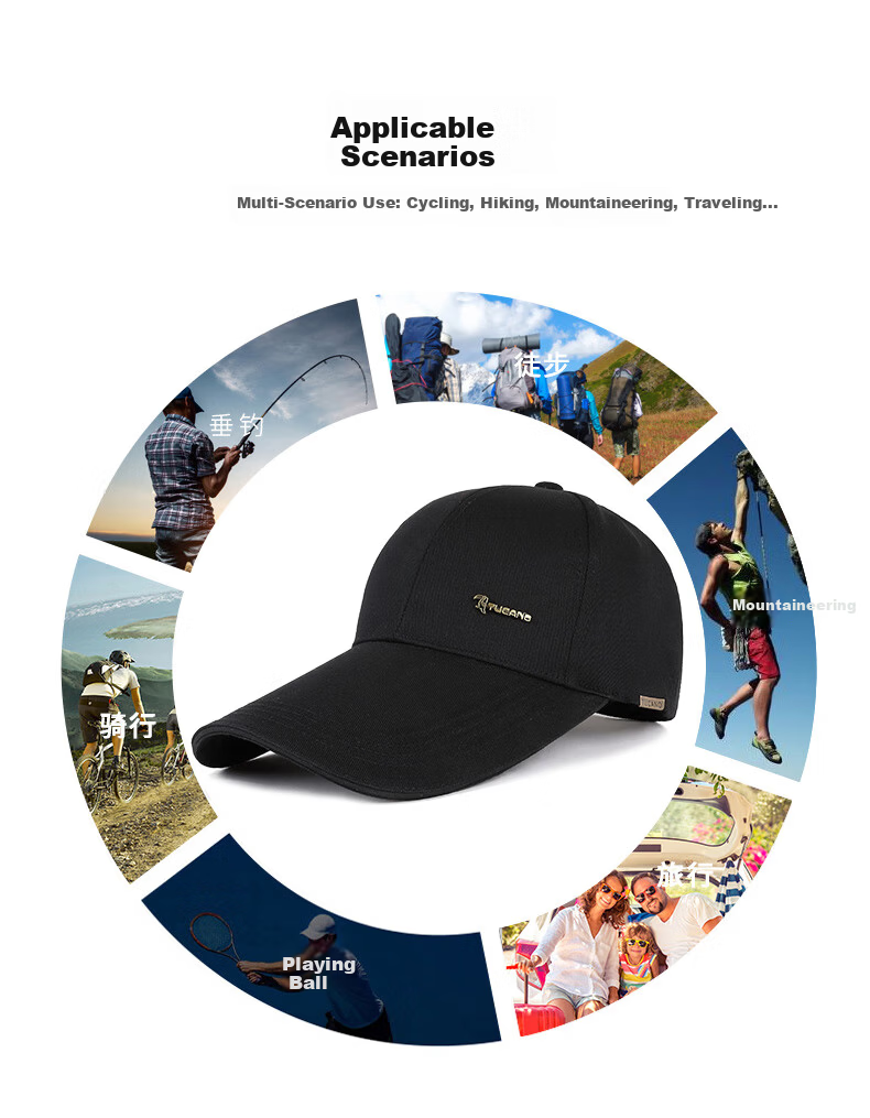 TUCANO Extended Brim Men's Fashion Casual Baseball Cap Winter Outdoor Sports Duckbill Cold-Resistant Hat 2