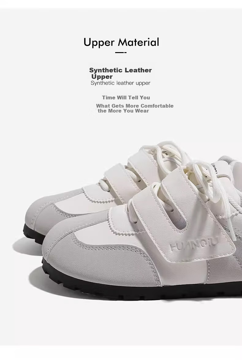 Global Magic Velcro Board Shoes Puffy White Shoes New Ins Ugly Cute Women's German Training Shoes KMXFX8093 Beige Size 35 2