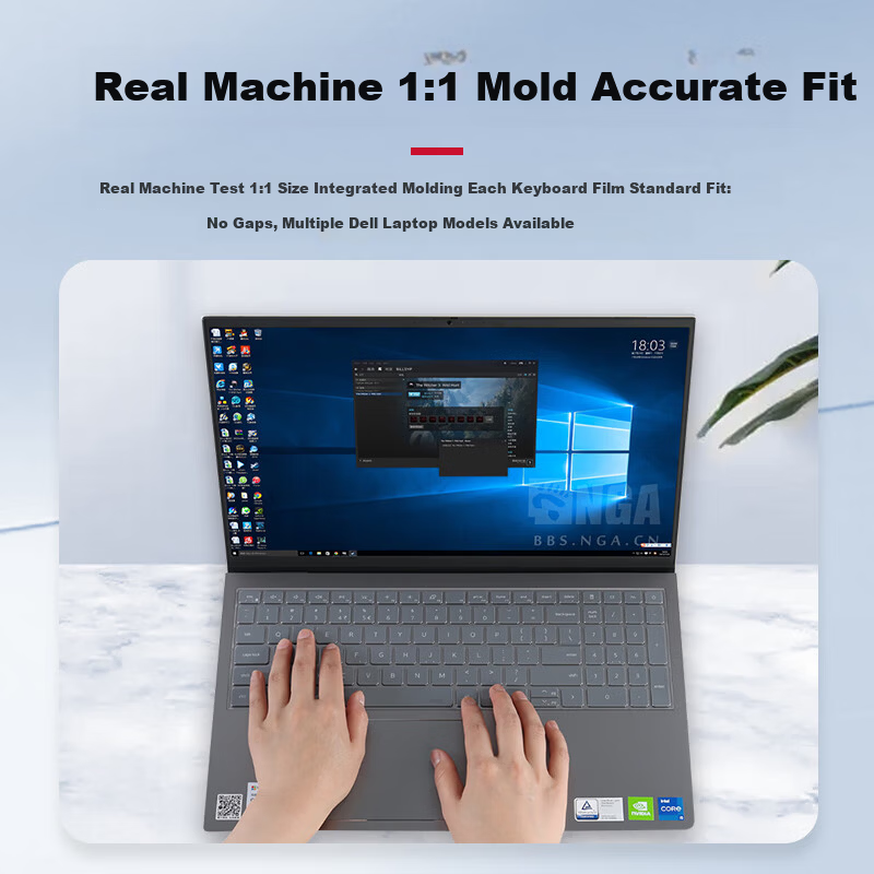 JPLAYER Keyboard Cover and HD Screen Protector Film Set for Dell Inspiron 14 Pro/Inspiron 14-5415 14-inch Laptop, Easy-to-Apply Scratch-Resistant Screen Protector