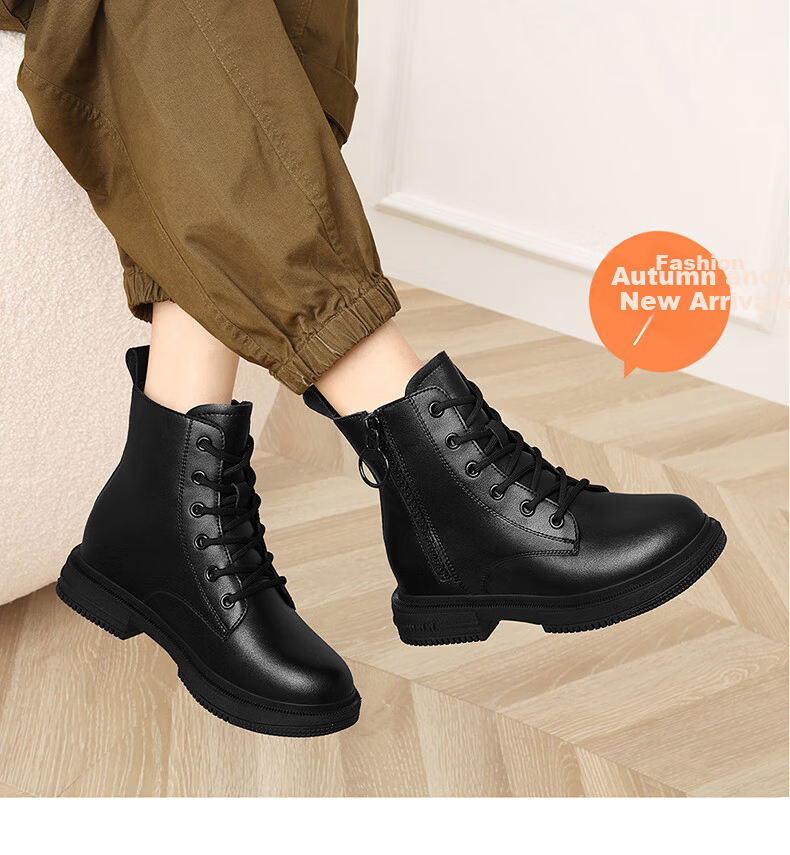 FUGUINIAO Women's Fleece-Lined Warm Martin Boots Autumn Winter Round Toe Chunky Heel Black Ankle Boots Single Lining Size 40 1