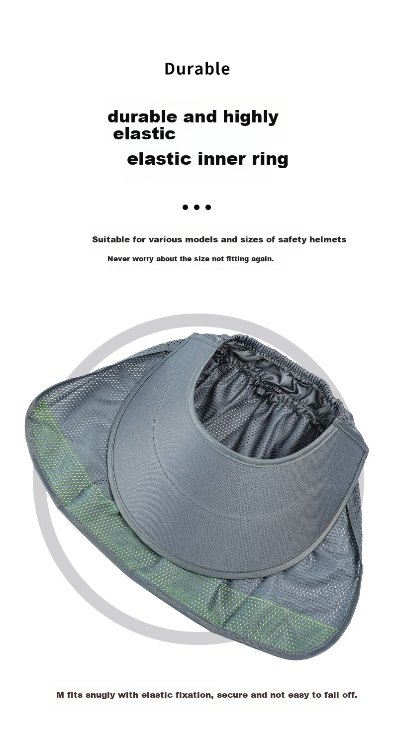 Aidier Safety Helmet Sunshade Cap Brim Enlarged Breathable Summer Construction Work Sun Protection Hat Gray Duckbill Sunshade Brim CW749279 2