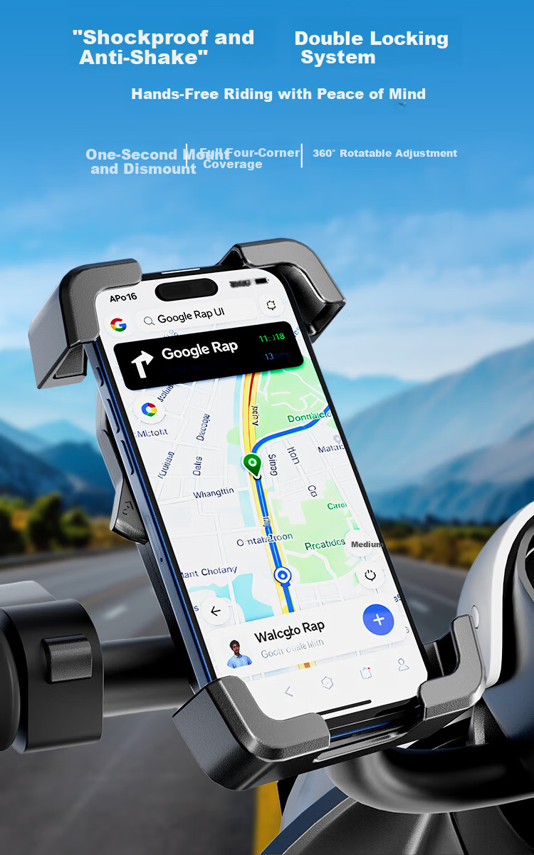 Peak Bicycle Phone Holder Mountain Bike Electric Vehicle Shockproof Anti-Shake Navigation Mount Motorcycle Delivery Rider Special 1