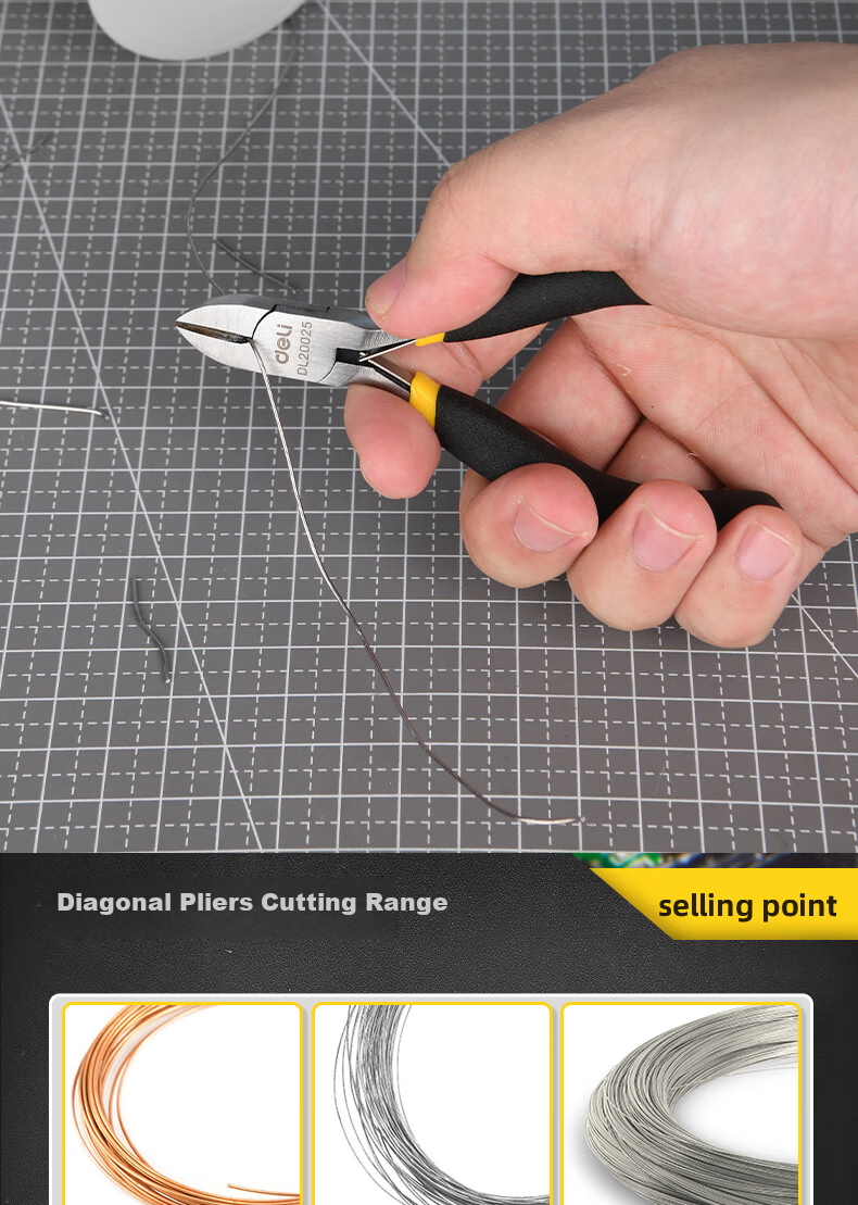 Deli Multifunctional Mini Needle-Nose Pliers, Electrician's Long-Nose Pliers, Small Gripping Pliers, High Carbon Steel Precision Forged, 5 Inches 5