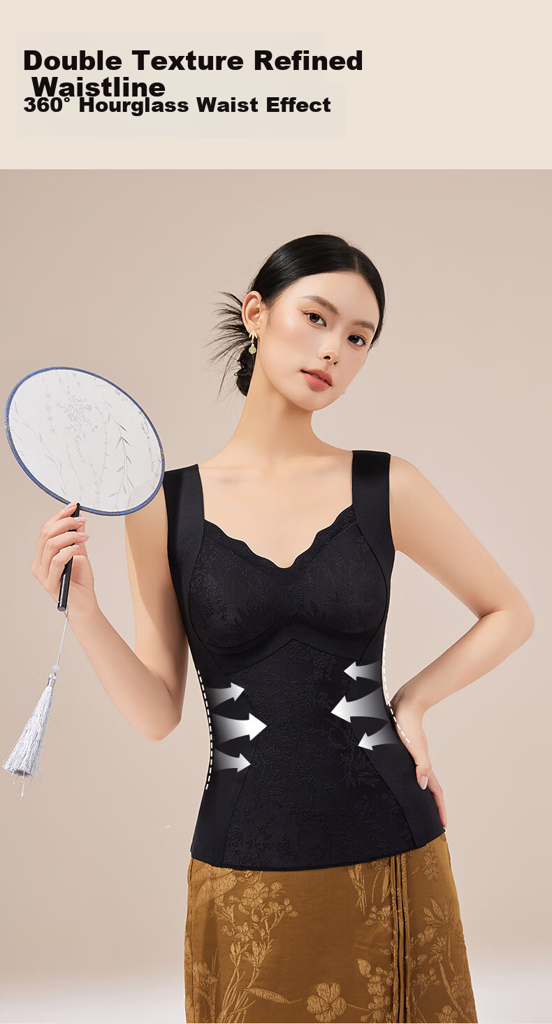 Herbal Original Warm Vest with Chest Pad for Women New Chinese Style National Wind 10A Antibacterial Camellia Fragrance Ginger Essence Shaping Heated 8