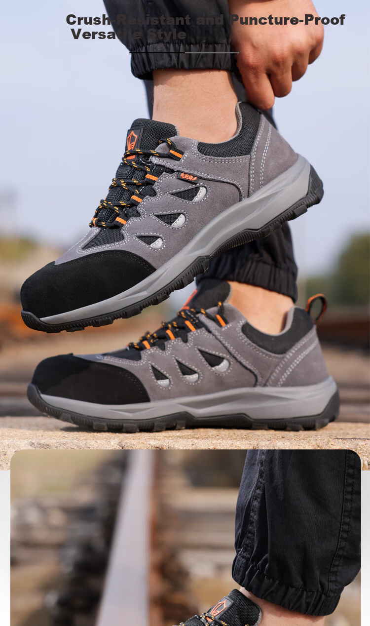 BlueOwl Shield Men's Summer Breathable Anti-Slip Electrician Insulated 10KV Anti-Smash Anti-Puncture Comfortable Work Shoes D206GY Size 45 13