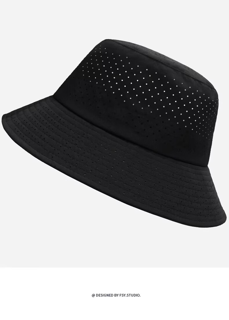 Miiow Men's Summer Breathable Mesh Large Head Circumference Bucket Hat Sunshade Wide Brim Face Slimming Sun Hat 21