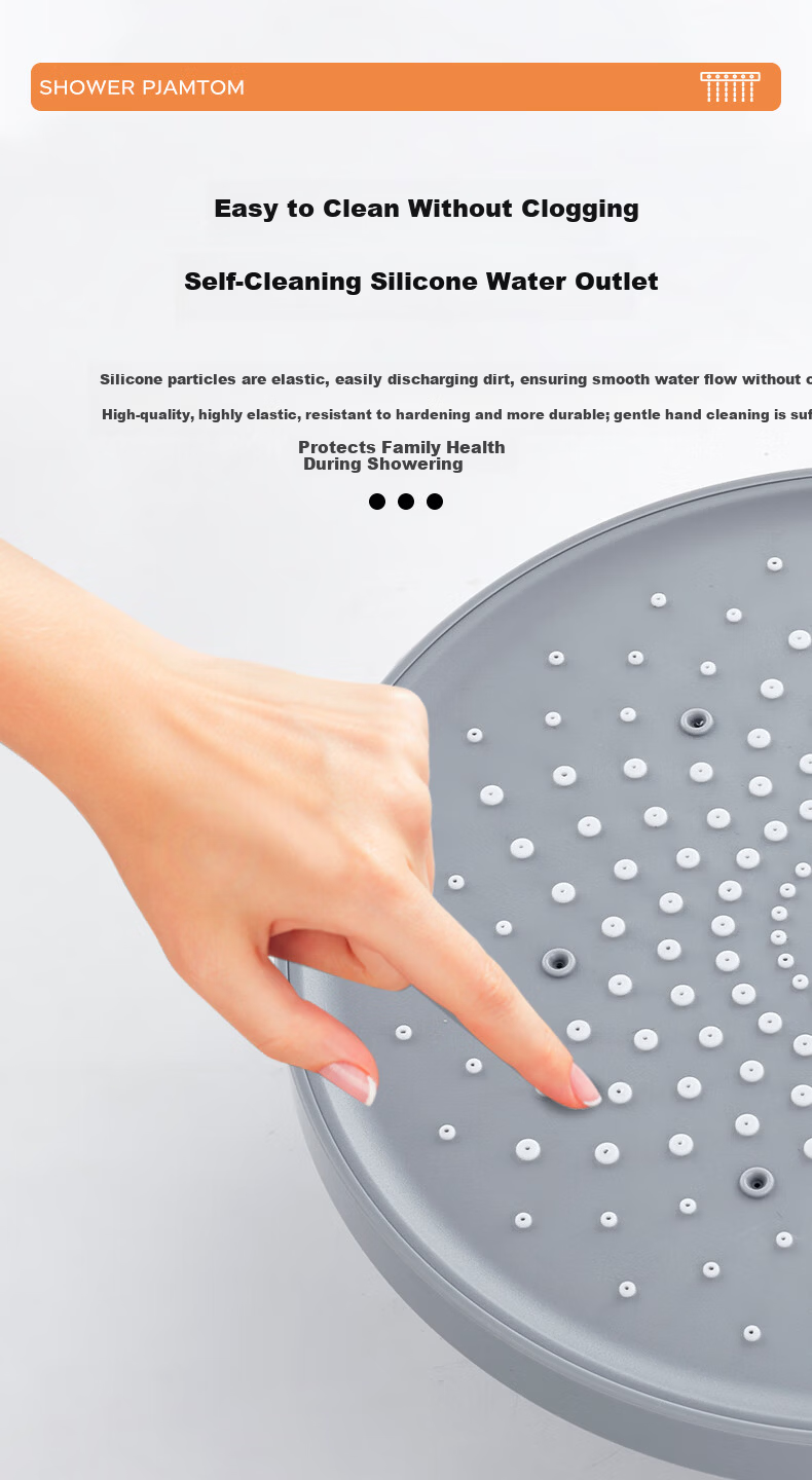KEGOO Shower Set Complete Exposed Mixer Integrated Shower Booster Head Full Set Bright Silver K4071 12