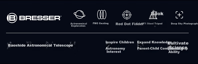 Bresser Professional High-Power HD Astronomy Telescope for Kids Boys Girls Beginner Stargazing Gift 2