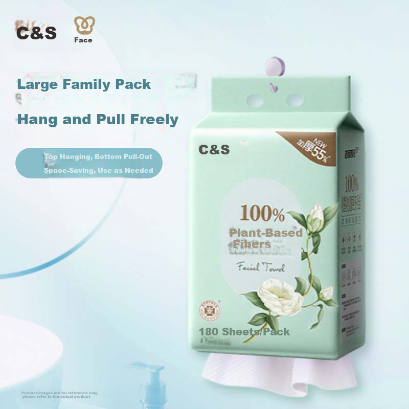 C&S White Tea Facial Wipes 180 Sheets Hanging Disposable Thickened Absorbent Face Towels Suitable for Baby Use