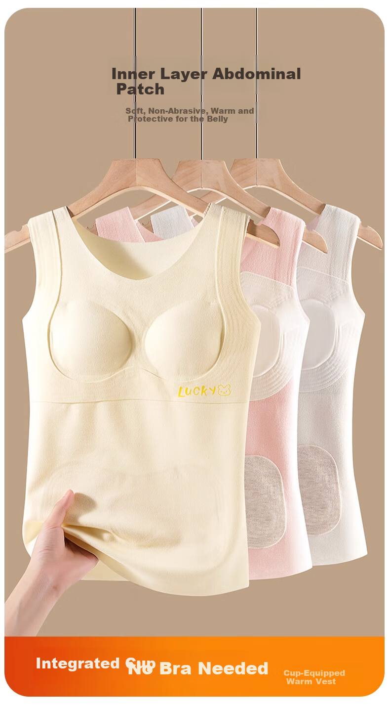 GRACEWELL 2-Pack Girls' Developmental Warm Vest with Chest Pads, Children's Thermal Underwear for Middle School Girls, Autumn and Winter Brushed Fabric 9