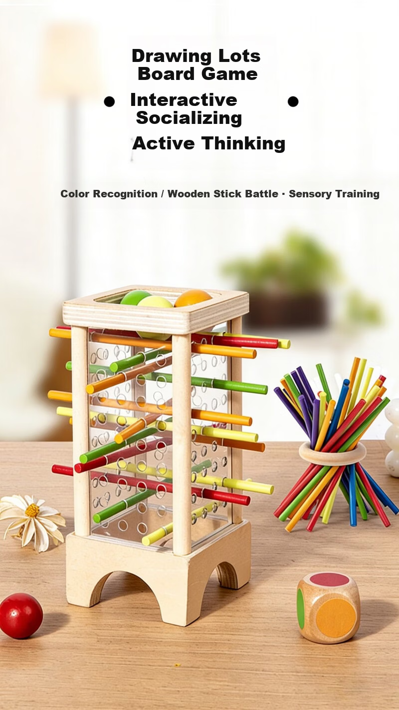 Lankupa Wooden Stick Game Montessori Early Education Board Game 3-6 Years Old Children's Educational Toy Boys Parent-Child Interaction Birthday Gift 6