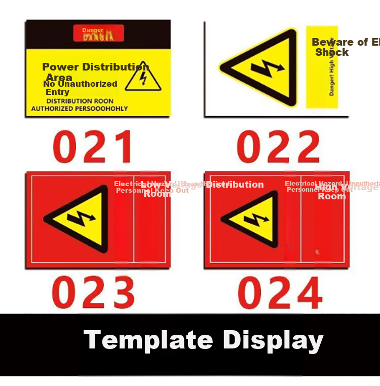 Yiju Changning Medium Distribution Box Label PVC Safety Warning Electric Hazard Sign 20x30cm 5-Pack 8