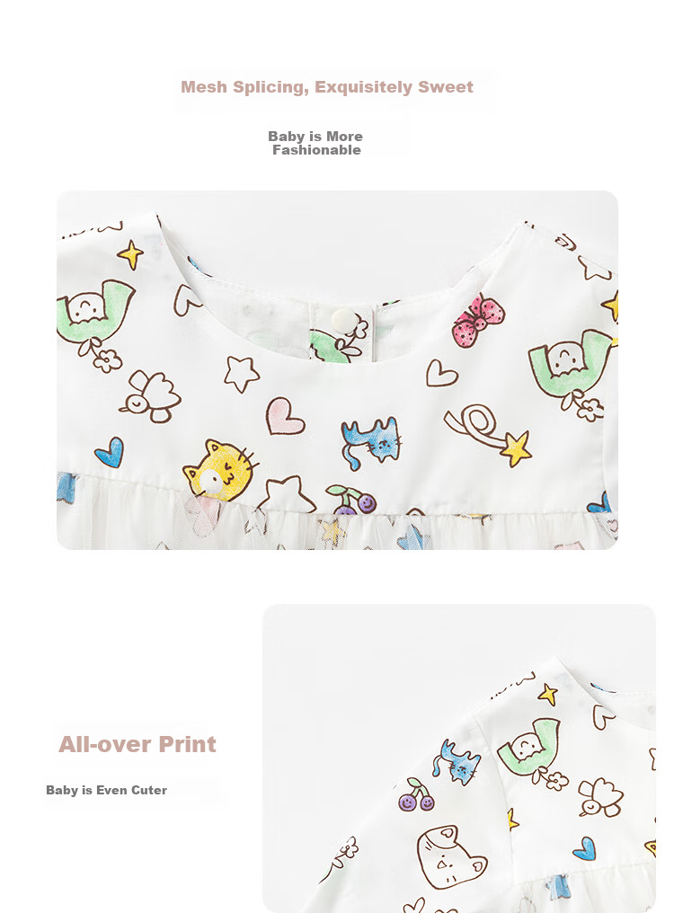 Balabala Kids Baby Girls Outfit Infant Dress Knitwear Two-Piece Set Artistic Sweet Lively Cute 3