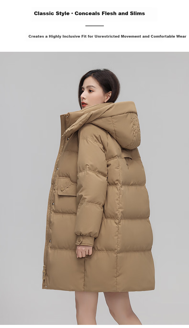 Yalu Women's Mid-Length Down Jacket 2025 Winter New Thickened Cold-Resistant Warm Fashionable Coat 8