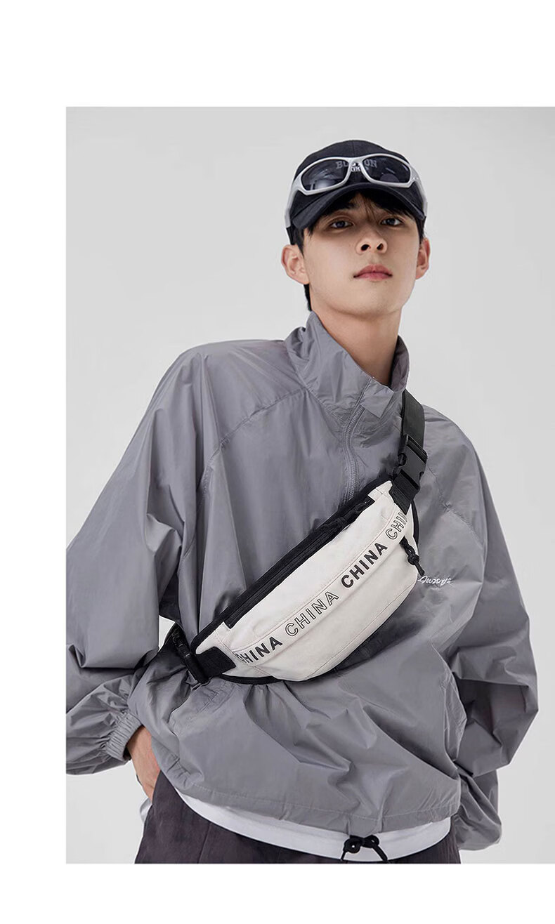 Warrior Men's Crossbody Bag Trendy Hong Kong Style Chest Bag Large Capacity Student Casual Shoulder Bag Cycling Sports Waist Chest Bag 3