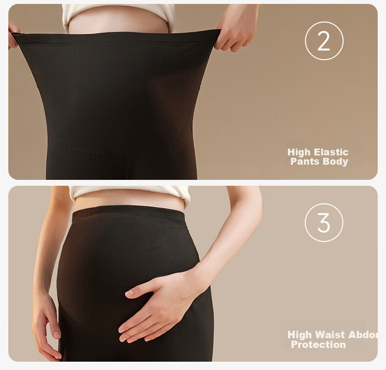 MiiOW A-Class Baby Grade Premium Maternity Thermal Leggings Women Autumn Winter Full Pregnancy Postpartum High Waist Thermal Pants 9