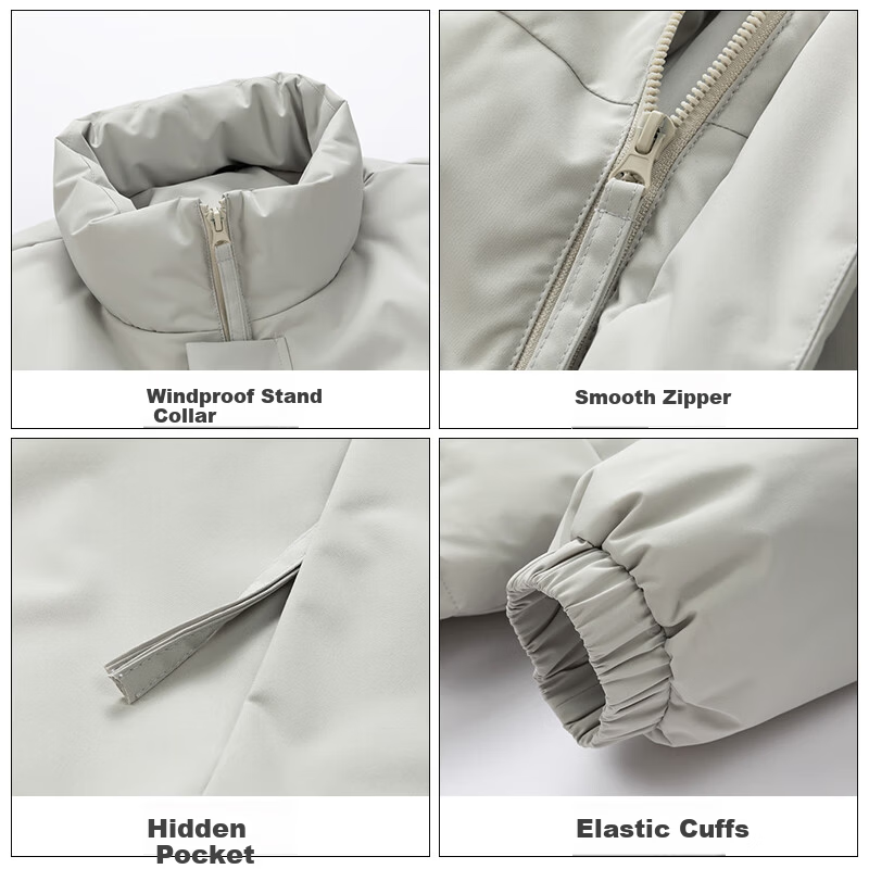 JEEP Men's Thickened Warm Windproof Cotton Padded Jacket Loose Casual Winter Coat
