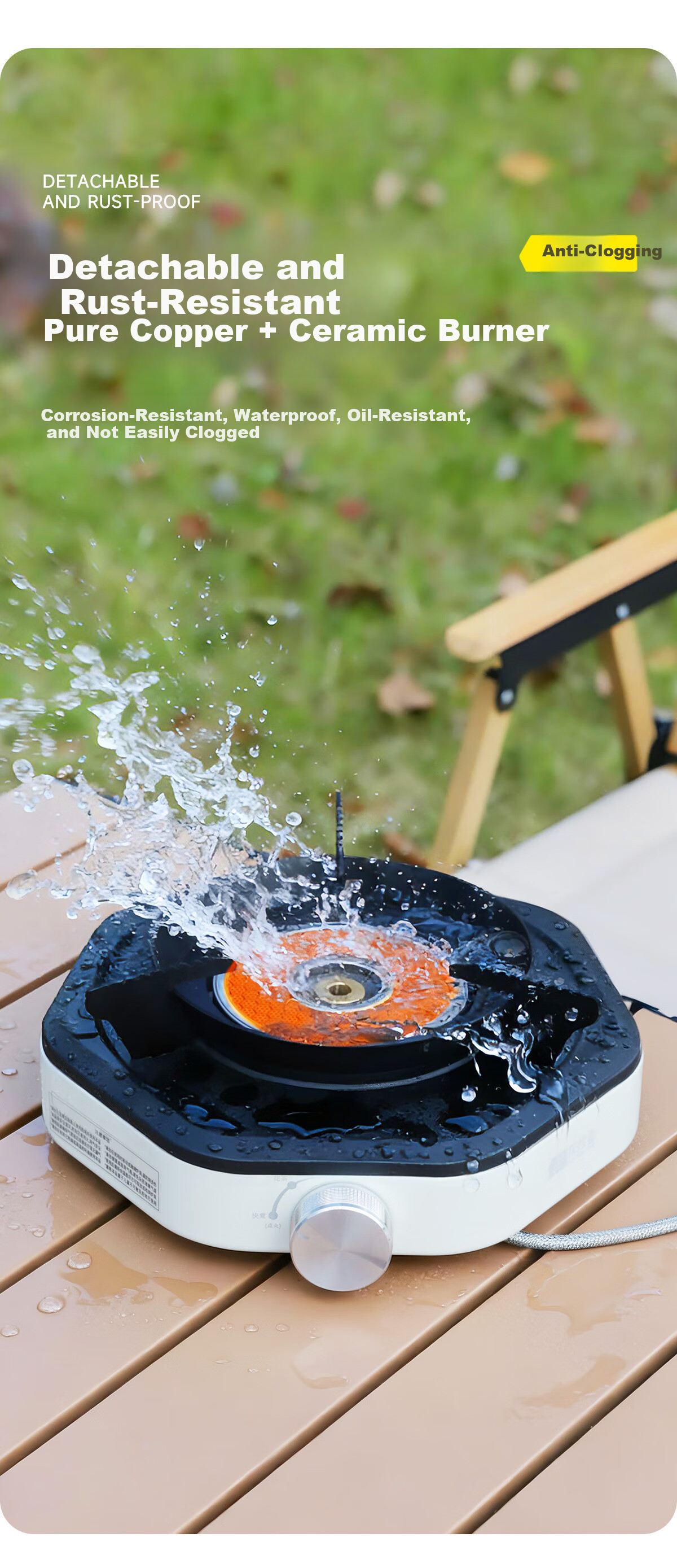 TAN XIAN ZHE Outdoor Split Cassette Stove Camping Stove Infrared Magnetic Stove Portable Outdoor Tea Boiling Cooker 10