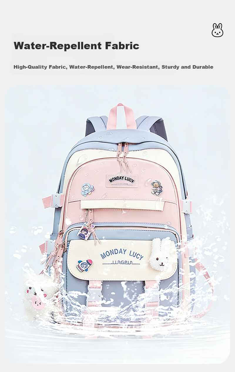 Medu Large Capacity School Backpack for Girls High School Students Commuter Laptop Bag Versatile Double Shoulder Bag for Grades 3-6 7