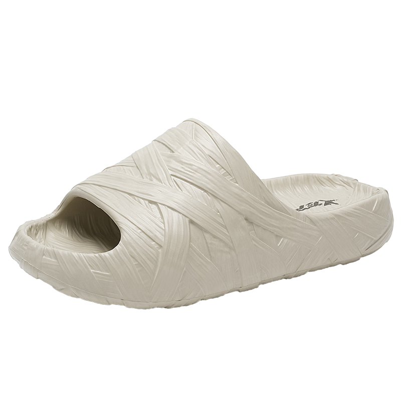 XTEP Men's Sports Sandals, Home And Outdoor Wear, Slide Sandals for Men, New Summer Style Slippers, 041 Beige, Size 38-39