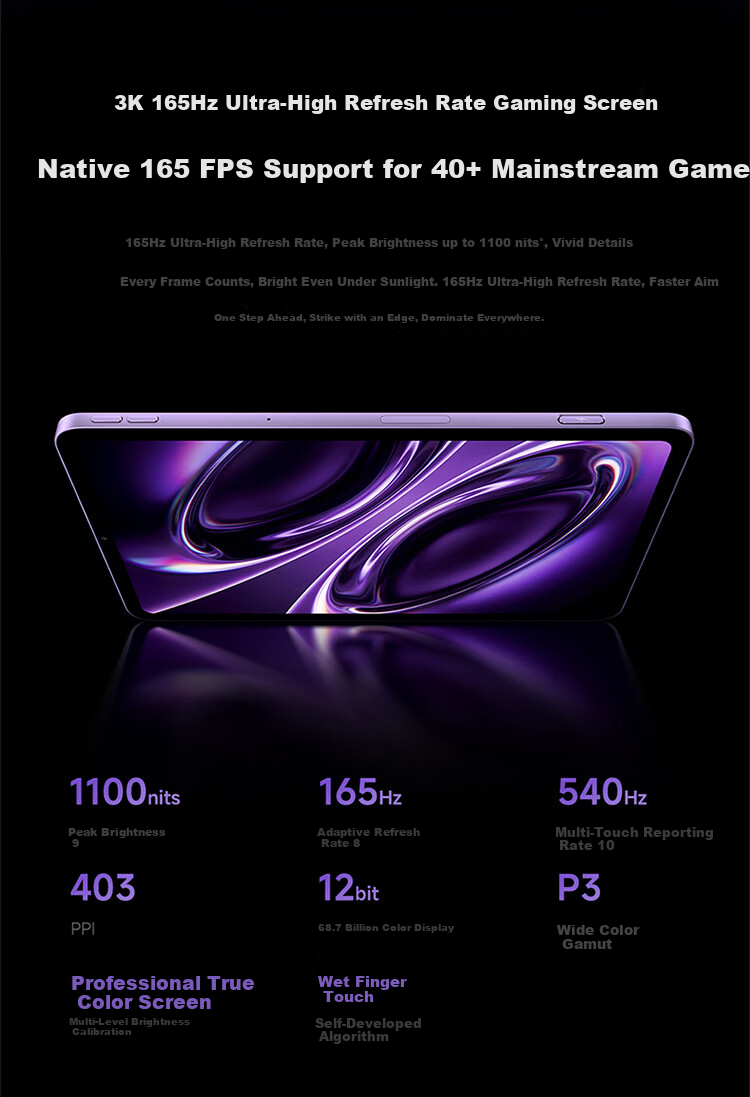 MI Redmi Pad REDMI K Pad 2 8.8-inch Gaming Tablet 3K Display Dimensity 9500 Deep Black 16GB+256GB [New Configuration] Mini Tablet 13