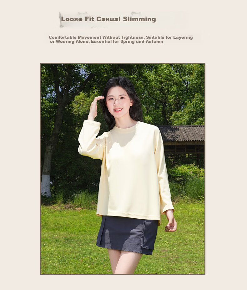 Baleno White Shoulder Long Sleeve T-shirt Women's 2025 Autumn and Winter New Loose Cotton Bottoming Shirt Women's Inner Top 3