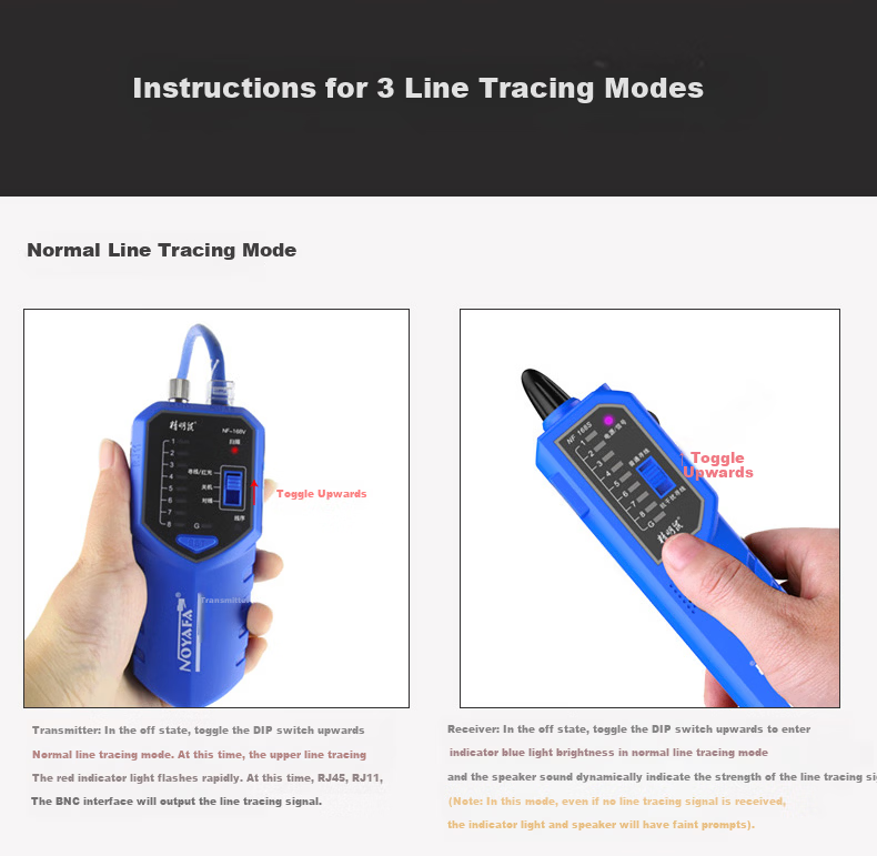 Jingmingshu NF-168V Cable Tester, Professional Multifunctional Network Cable Detector, Network Wire Tracer, Signal Continuity Tester 10