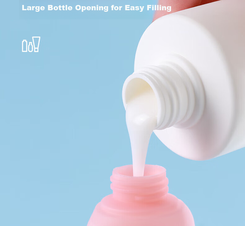 VIPY Travel Portable Shampoo and Body Wash Dispenser Bottles, Press Pump Empty Bottles for Toiletries, Travel Refill Bottles, Set of 3 5